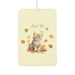 Niedlich Orange Tabby Kitten in Herbstlauben Autolufterfrischer