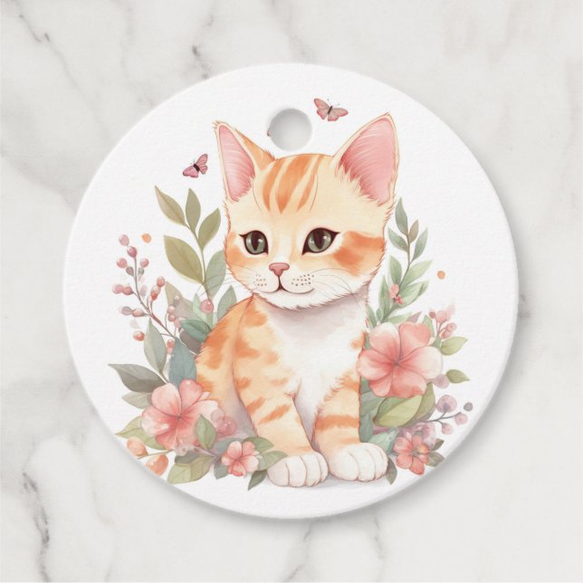 Niedlich Orange Tabby Kitten Vielen Dank Geschenkanhänger (Vorderseite)
