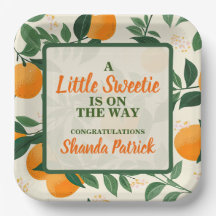 Niedlich Orange Theme Baby Dusche