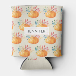 Niedlich Orange Watercolor Pumpkin Pattern Dosenkühler