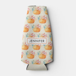 Niedlich Orange Watercolor Pumpkin Pattern Flaschenkühler