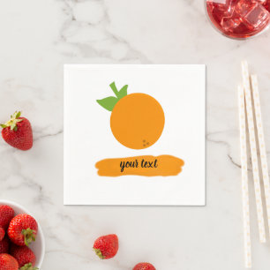 Niedlich orangefarbene Servietten mit personalisie