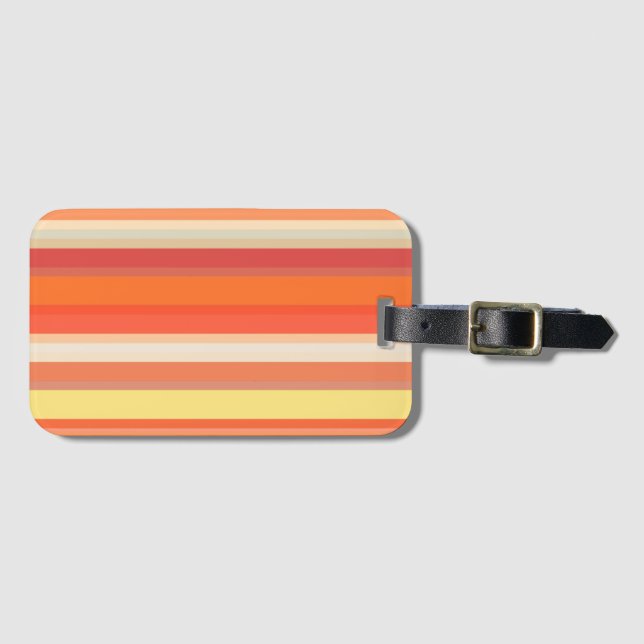 Niedlich orangefarbene Streifen Gepäckanhänger (Vorderseite (Horizontal))