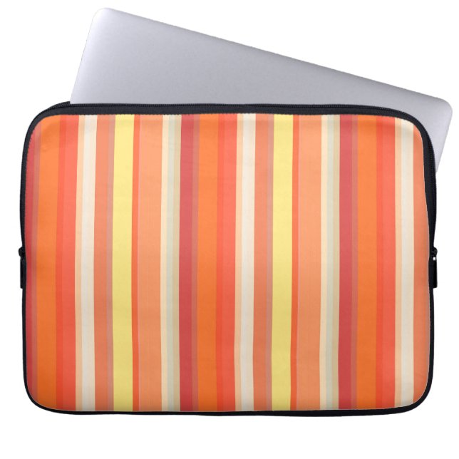 Niedlich orangefarbene Streifen Laptopschutzhülle (Vorderseite)