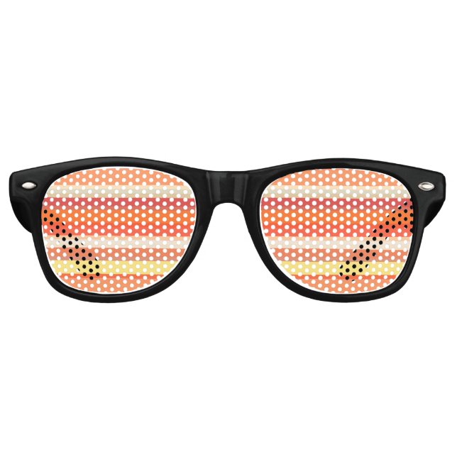 Niedlich orangefarbene Streifen Partybrille (Vorderseite)