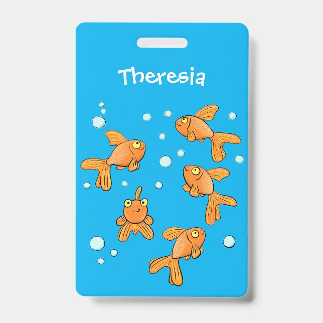 Niedlich orangefarbener Goldfisch auf der Abbildun Ausweis (Front)