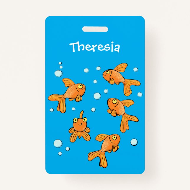 Niedlich orangefarbener Goldfisch auf der Abbildun Ausweis (Vorderseite)