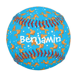 Niedlich orangefarbener Goldfisch auf der Abbildun Baseball