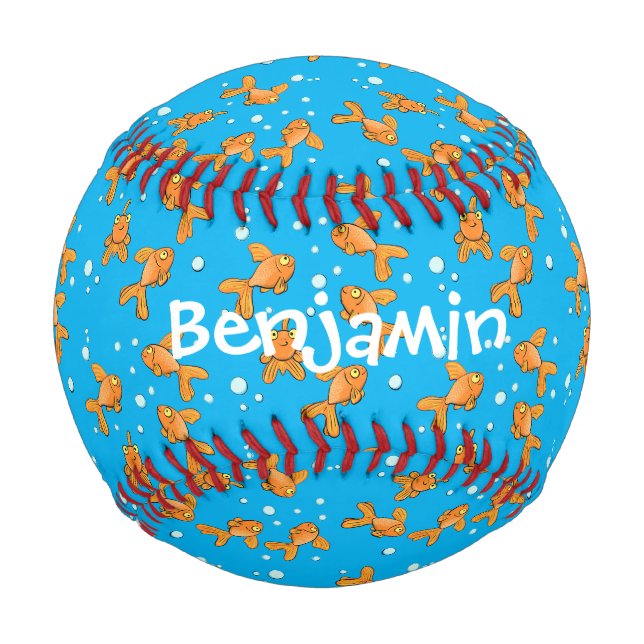 Niedlich orangefarbener Goldfisch auf der Abbildun Baseball (Vorderseite)