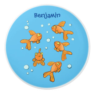 Niedlich orangefarbener Goldfisch auf der Abbildun Keramikknauf