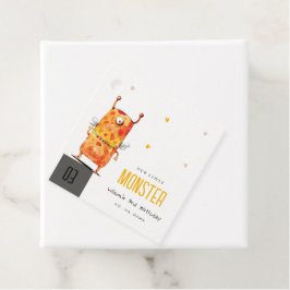 Niedlich orangefarbenes Ein Mit Augen Monster Kind Geschenkanhänger