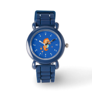 Niedlich-orangefarbenes Seepferd Armbanduhr