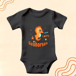 Niedlich-orangefarbenes Seepferd Baby Strampler
