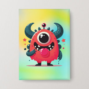 Niedlich Orangenmonster-Cartoon-67423 Button