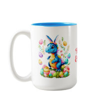 Niedlich Osterdinosaurier mit sonnigen Ohren Kaffe