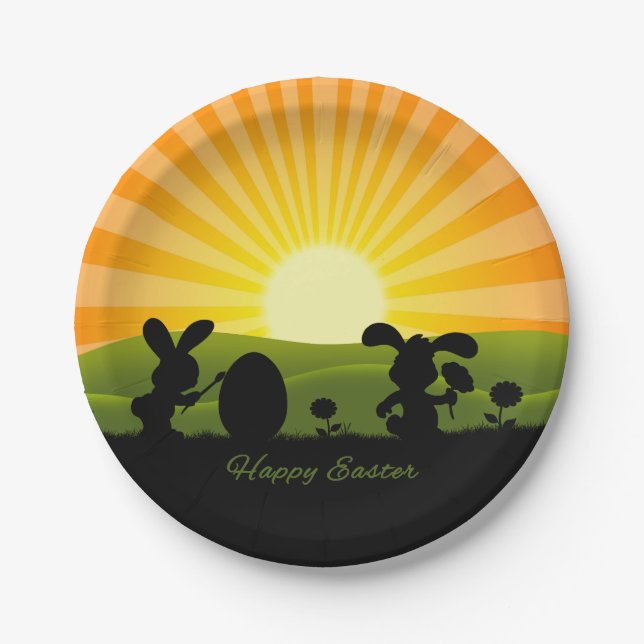Niedlich Ostergebälk Pappteller (Vorderseite)