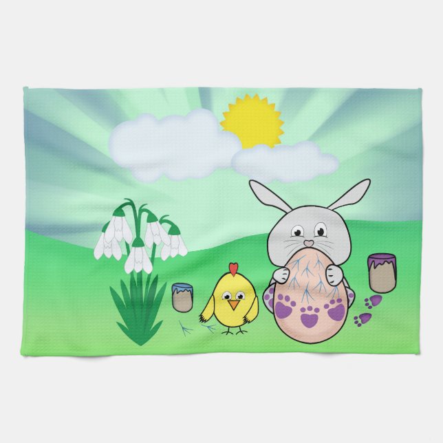 Niedlich Ostergeblasenes und kiches Ostereier Handtuch (Horizontal)