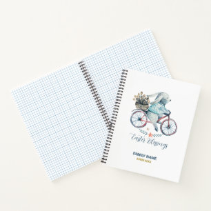 Niedlich Osterhase auf dem Bike Notizbuch