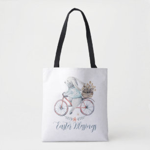Niedlich Osterhase auf dem Bike Tasche