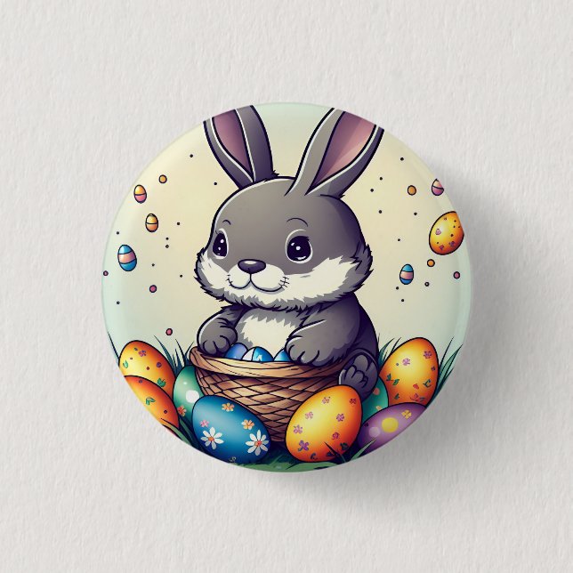 Niedlich Osterhase Button (Vorderseite)