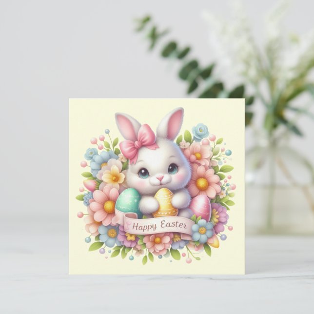 Niedlich Osterhase Feiertagskarte (Stehend Vorderseite)