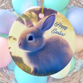 Niedlich Osterhase, Frohe Ostern - personalisierba Keramik Ornament