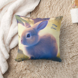 Niedlich Osterhase, Frohe Ostern - personalisierba Kissen