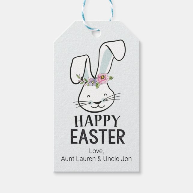Niedlich Osterhase Geschenkanhänger (Vorderseite)