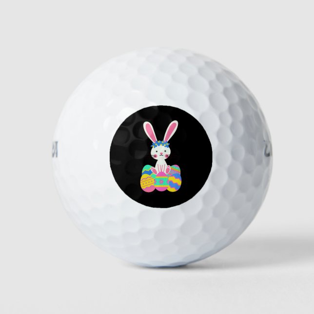 Niedlich Osterhase Golfball (Vorderseite)