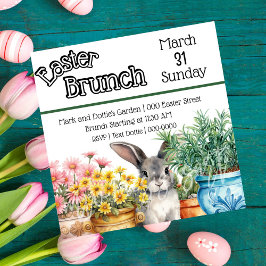 Niedlich Osterhase im Garten Ostern Brunch Einladung