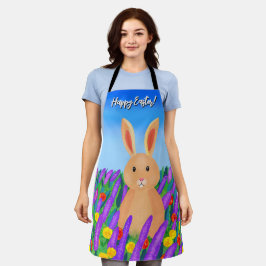 Niedlich Osterhase in den Blume Schürze