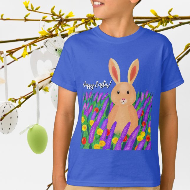 Niedlich Osterhase in den Blume T-Shirt (Von Creator hochgeladen)