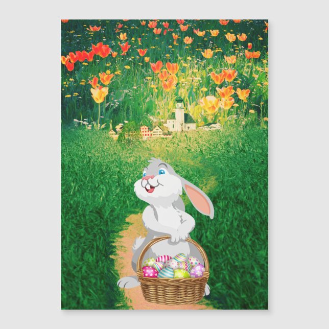 Niedlich Osterhase Magnetkarte (Vorderseite)
