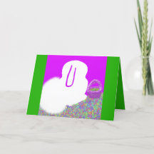 Niedlich Osterhase mit Blume-Karte