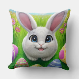 Niedlich Osterhase mit dekorativen Eiern Kissen