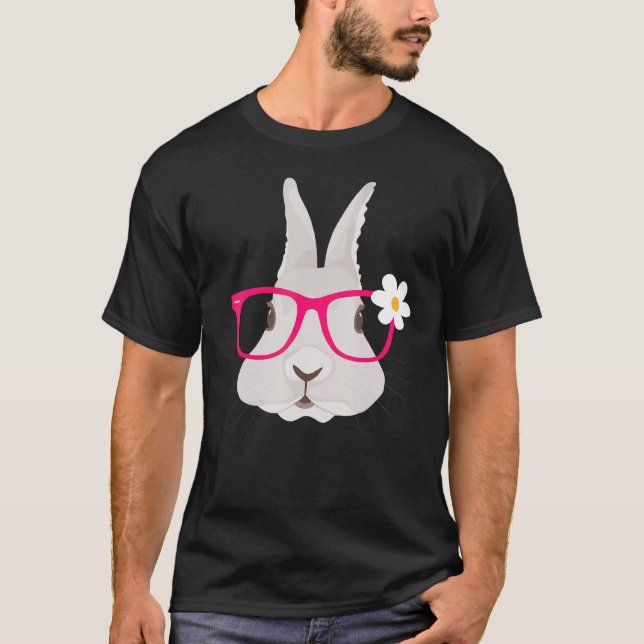 Niedlich Osterhase Ostereier Ostereier Eierlehrer  T-Shirt (Vorderseite)