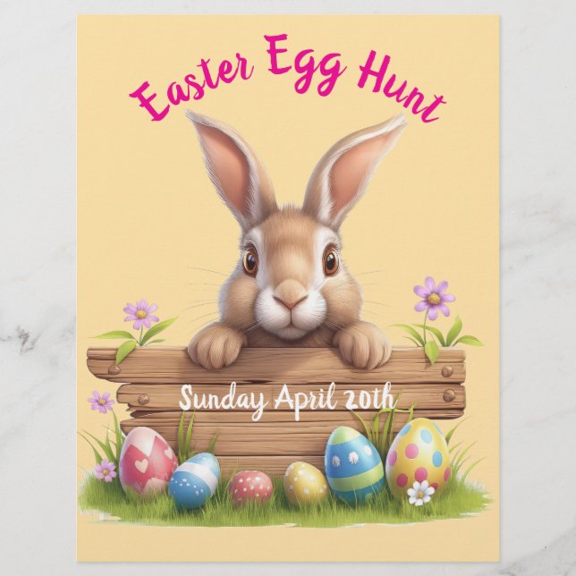 Niedlich Osterhase Ostern Eizelljagd Flyer (Vorne)