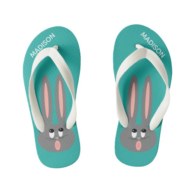 Niedlich Osterhase Personalisiert Kinderbadesandalen (Fußbett)