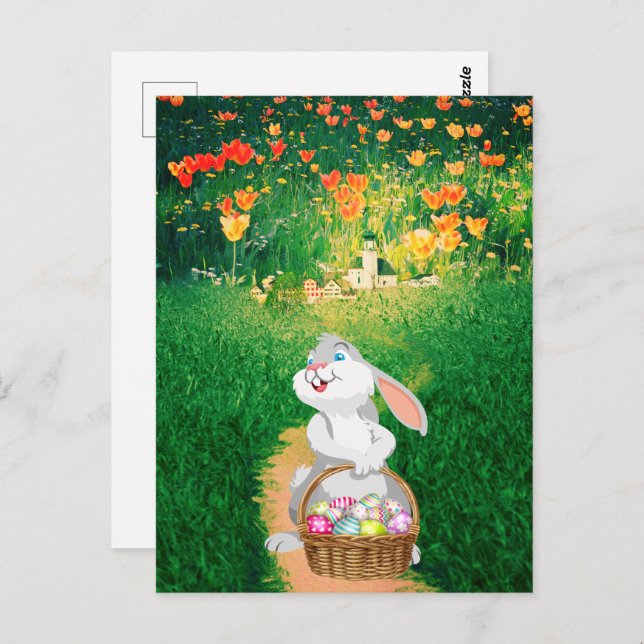 Niedlich Osterhase Postkarte (Vorne/Hinten)