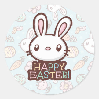 Niedlich Osterhase Runder Aufkleber