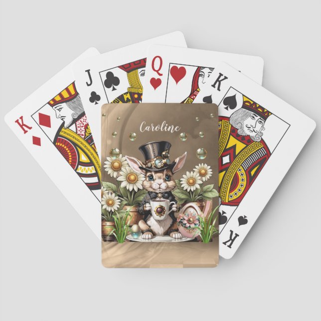 Niedlich Osterhase. Spielkarten (Rückseite)