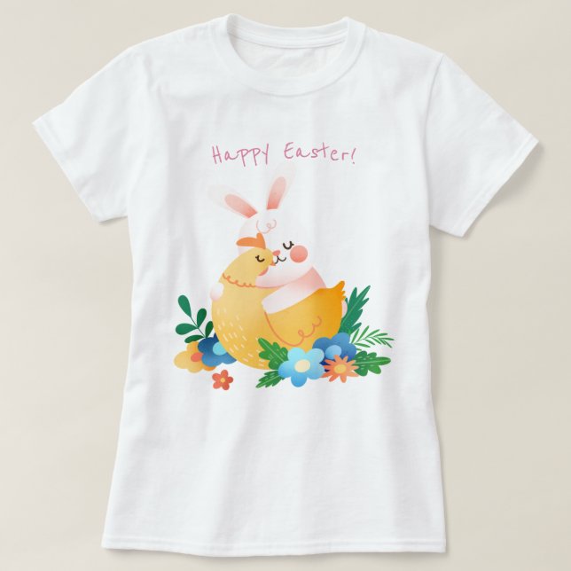 Niedlich Osterhase T-Shirt (Design vorne)