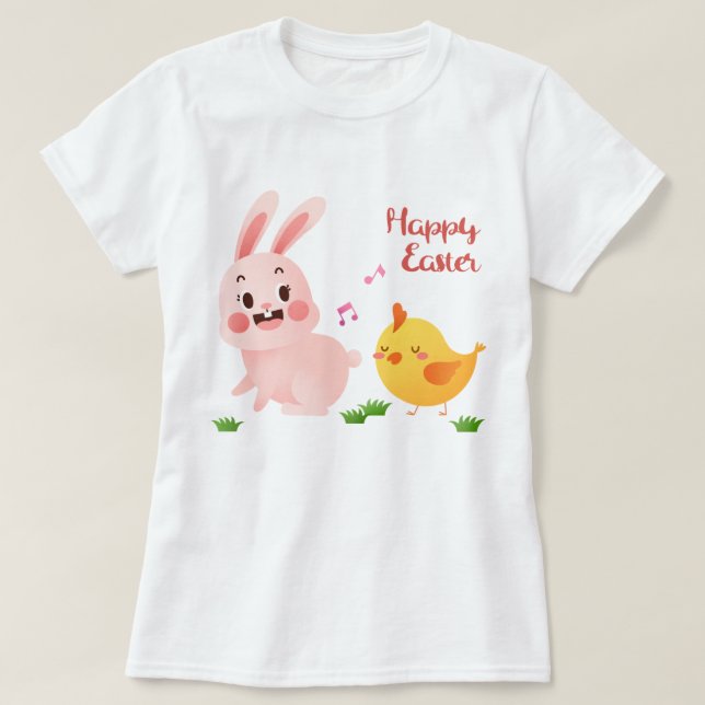 Niedlich Osterhase T-Shirt (Design vorne)