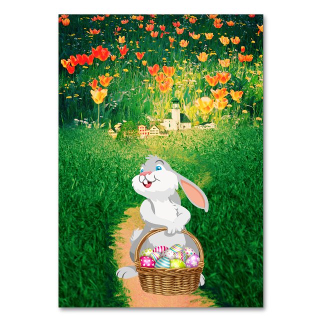 Niedlich Osterhase Tischnummer (Vorderseite)