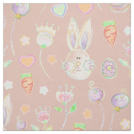Niedlich Osterhase und Blume Muster Wasserfarbe Stoff