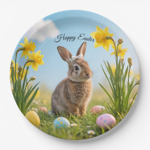 Niedlich Osterhase und Daffodin Pappteller