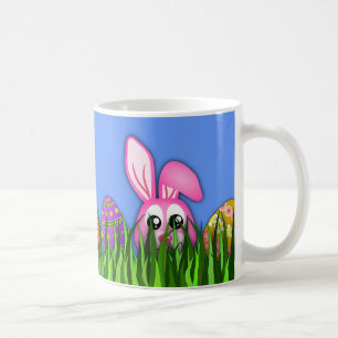 Niedlich Osterhase und Eier in Gras Klassische Tas Kaffeetasse