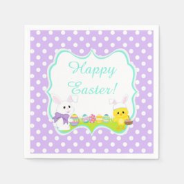 Niedlich Osterhase und Kick Ostereier Jagd Serviette
