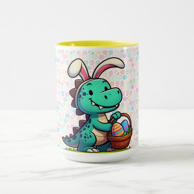 Niedlich, Osterhasen-Dinosaurier Tasse (Zentrum)
