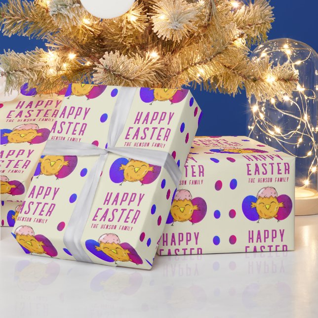 Niedlich Osterküken und Eier Frohe Osterferien Geschenkpapier (Feiertage)